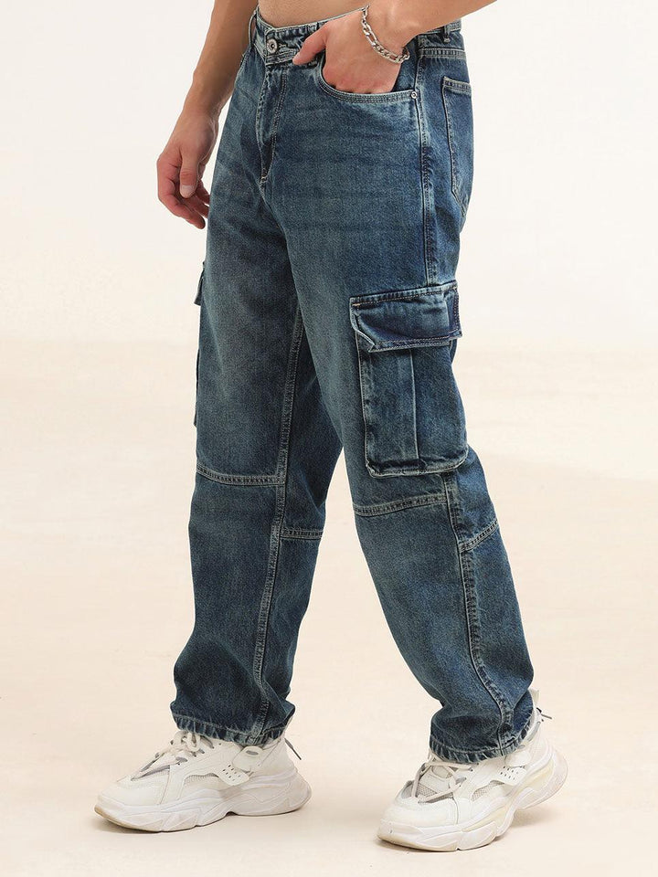 Breeze Denim Cargo Jeans Blue - Main Image