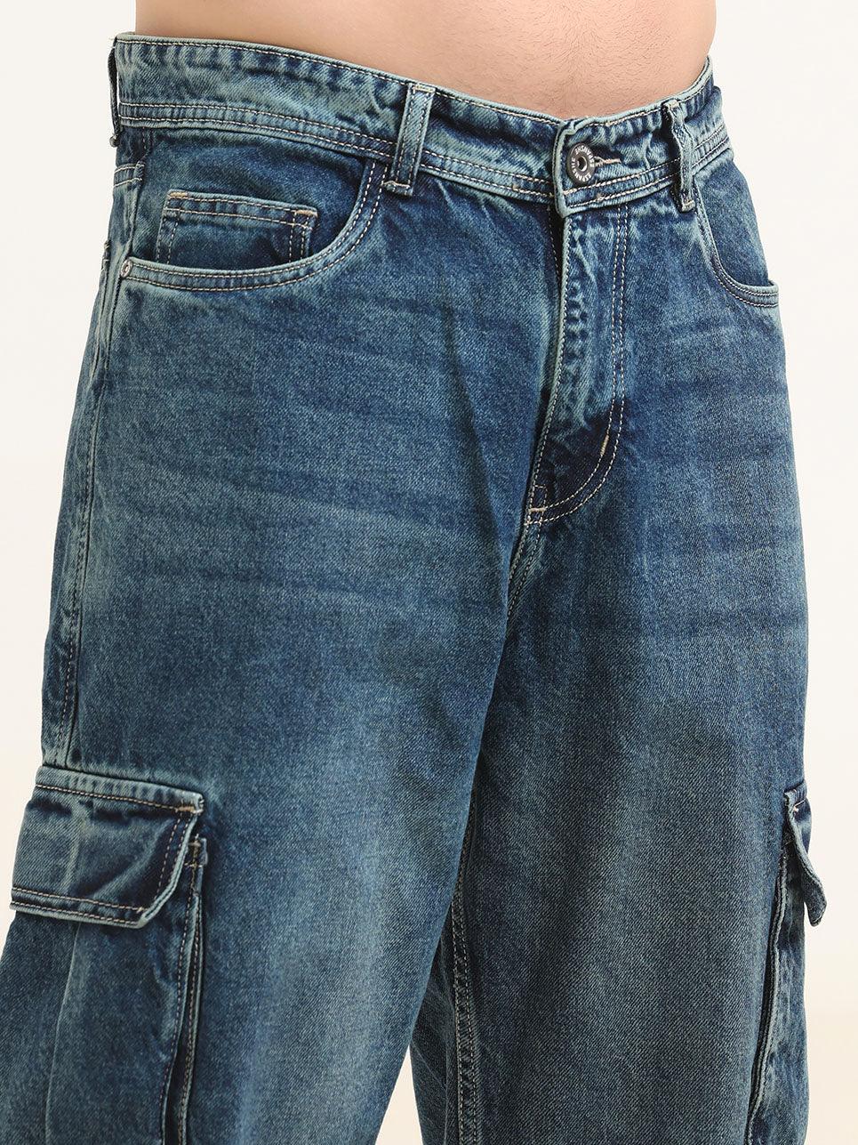 Breeze Denim Cargo Jeans with utitlity pockets
denim cargo pants for men
cargo jeans for men
