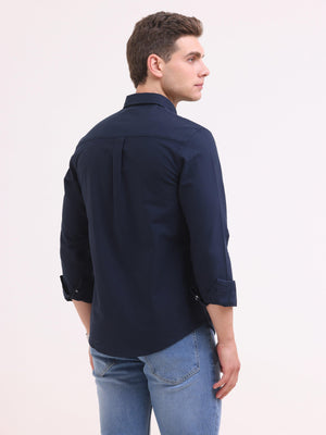 Celest Oxford Shirt - Navy Blue - Espanshe