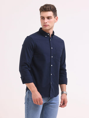 Celest Oxford Shirt - Navy Blue - Espanshe
