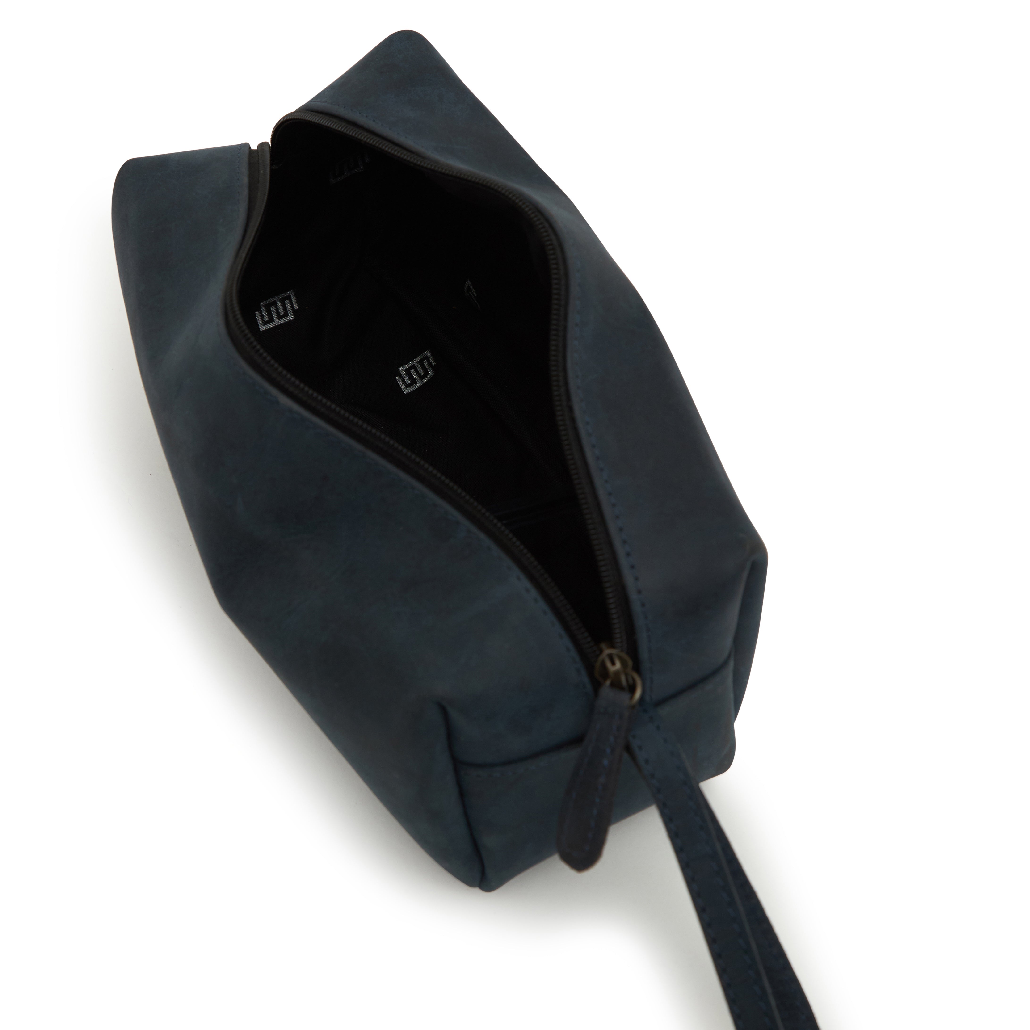 basic cosmetic leather bag in blue