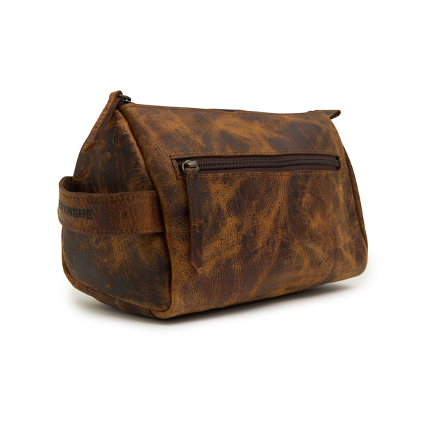 Godfrey - Leather Cosmetic Bag - Brown