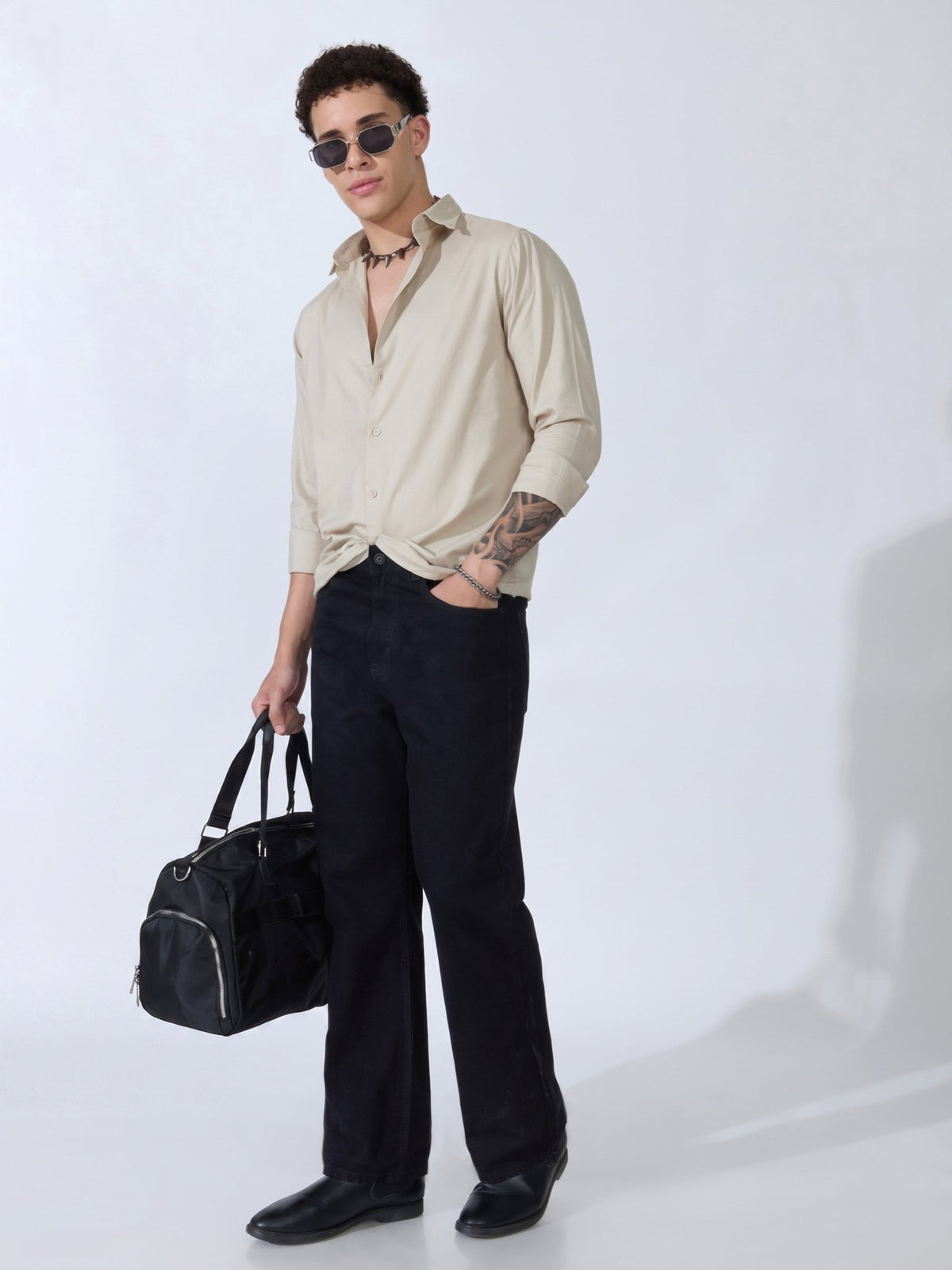 Farana - Beige Dobby Shirt - Espanshe