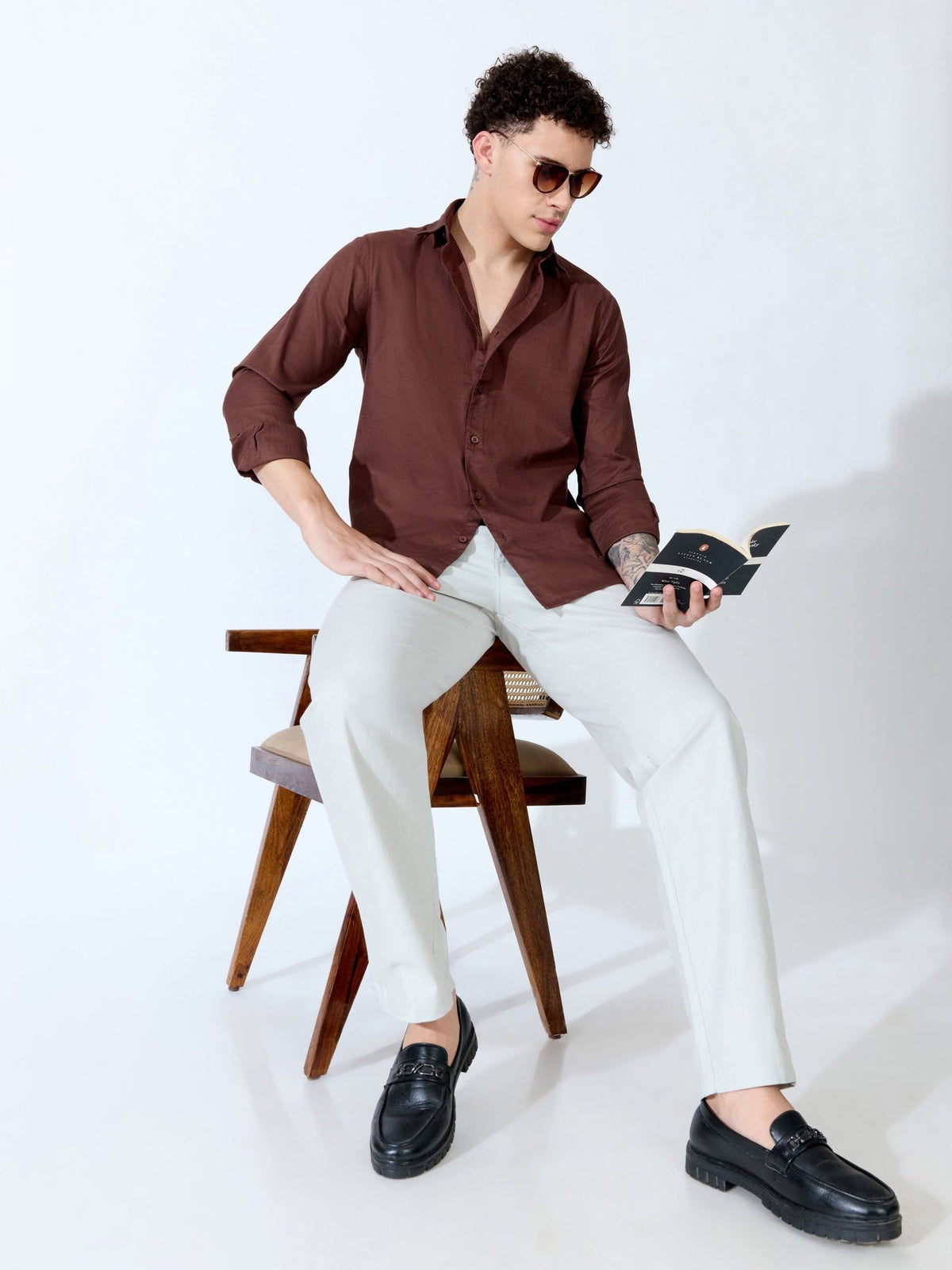 Farana - Brown Dobby Shirt - Espanshe