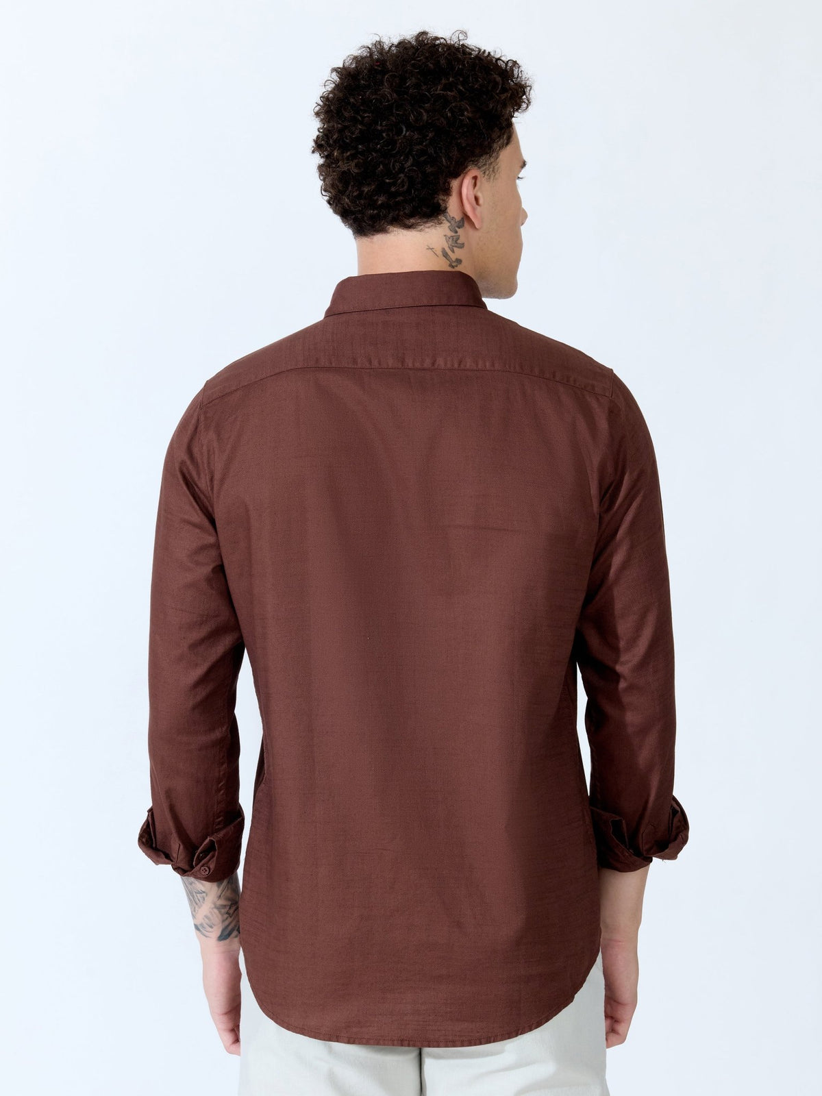Farana - Brown Dobby Shirt - Espanshe