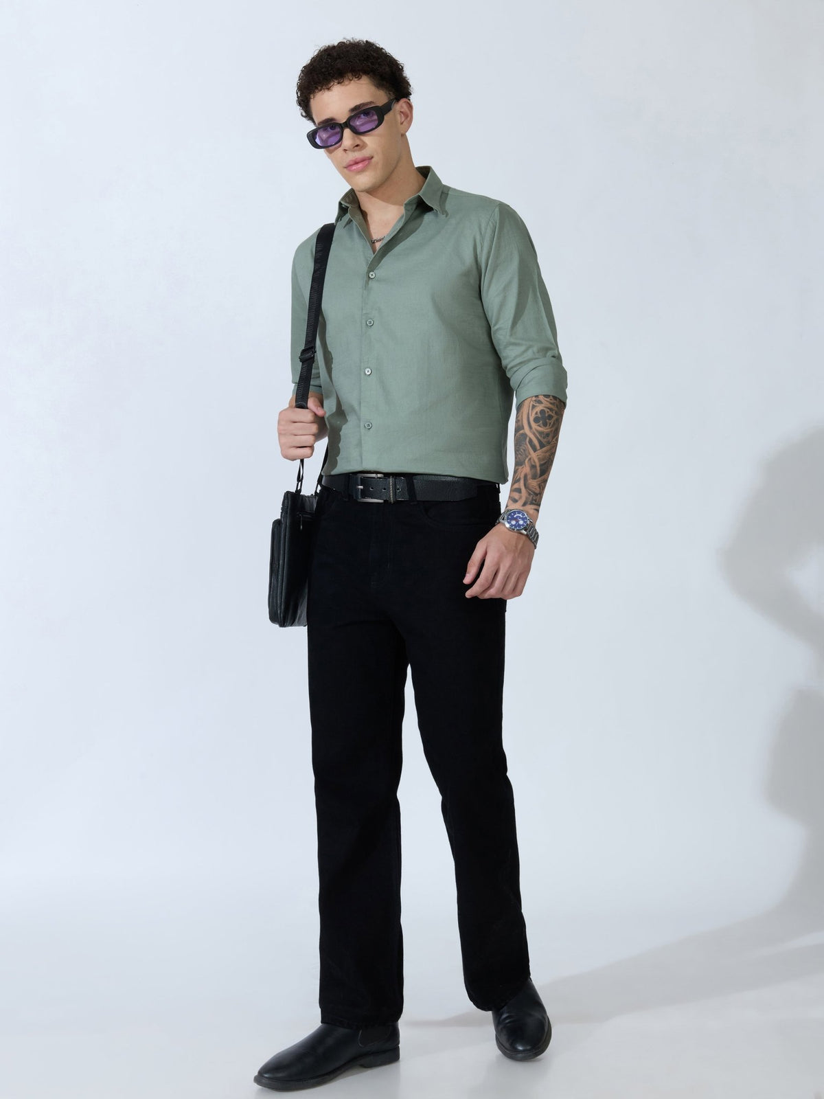 Farana - Green Dobby Shirt - Espanshe