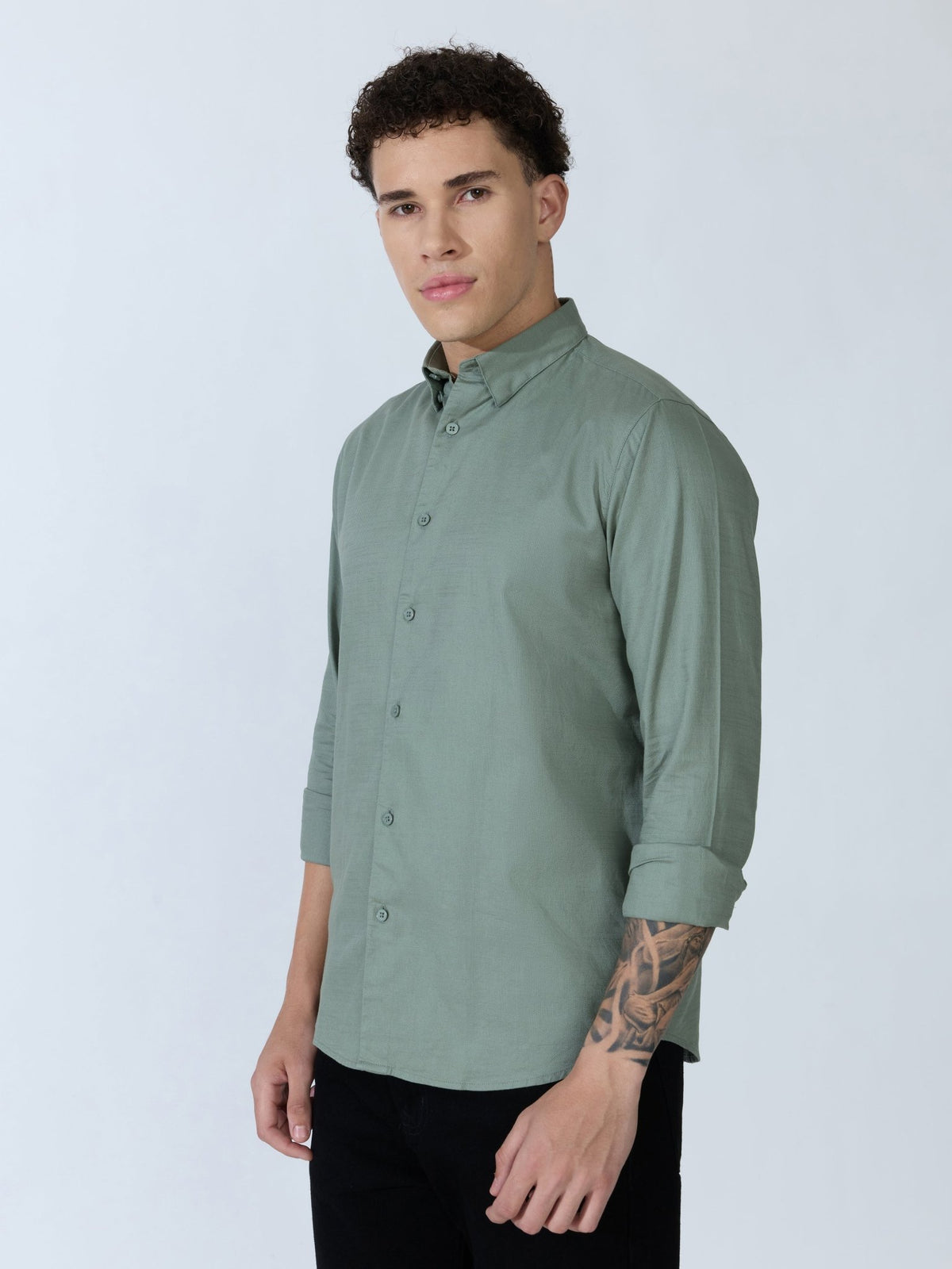 Farana - Green Dobby Shirt - Espanshe