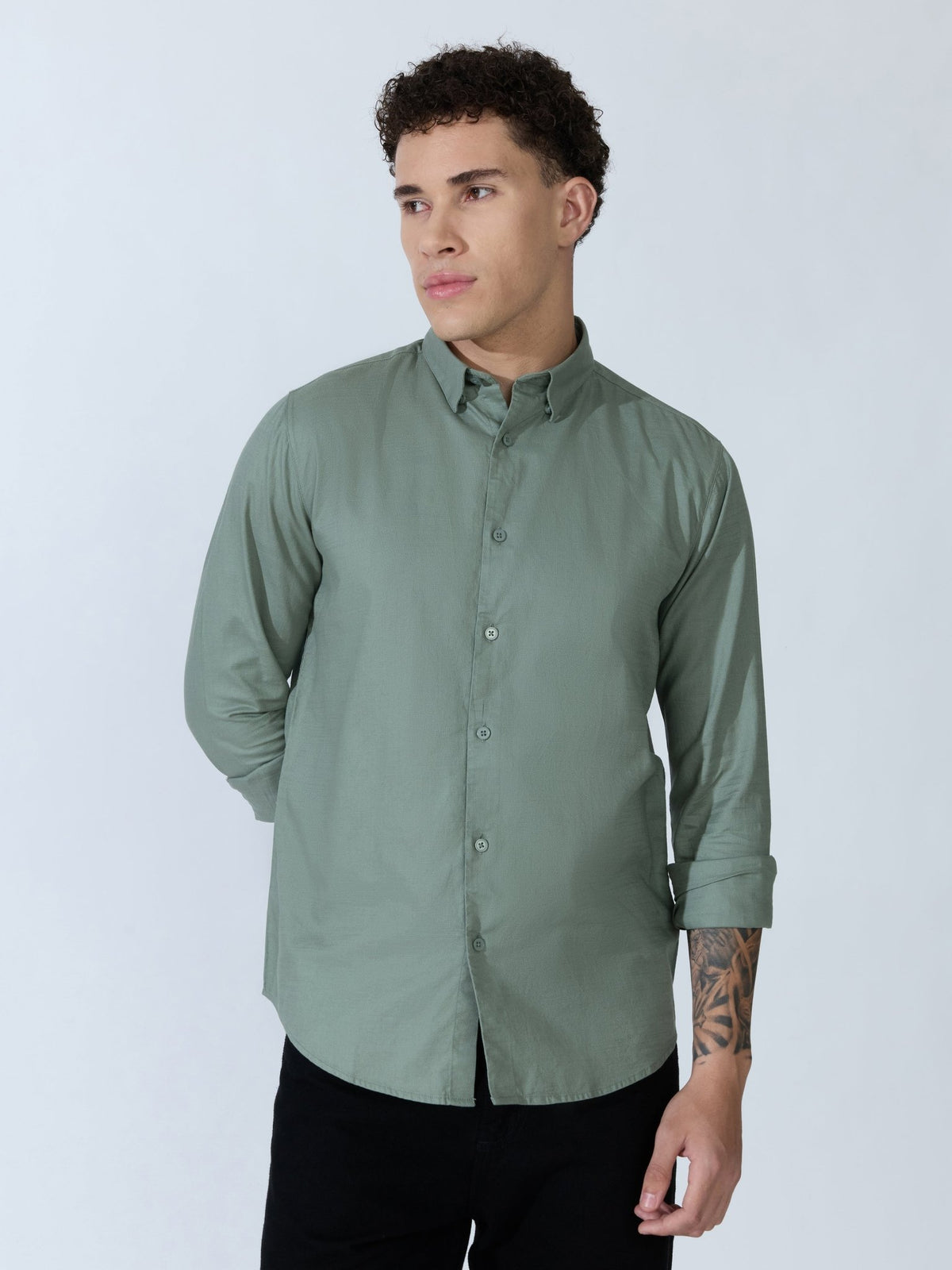 Farana - Green Dobby Shirt - Espanshe