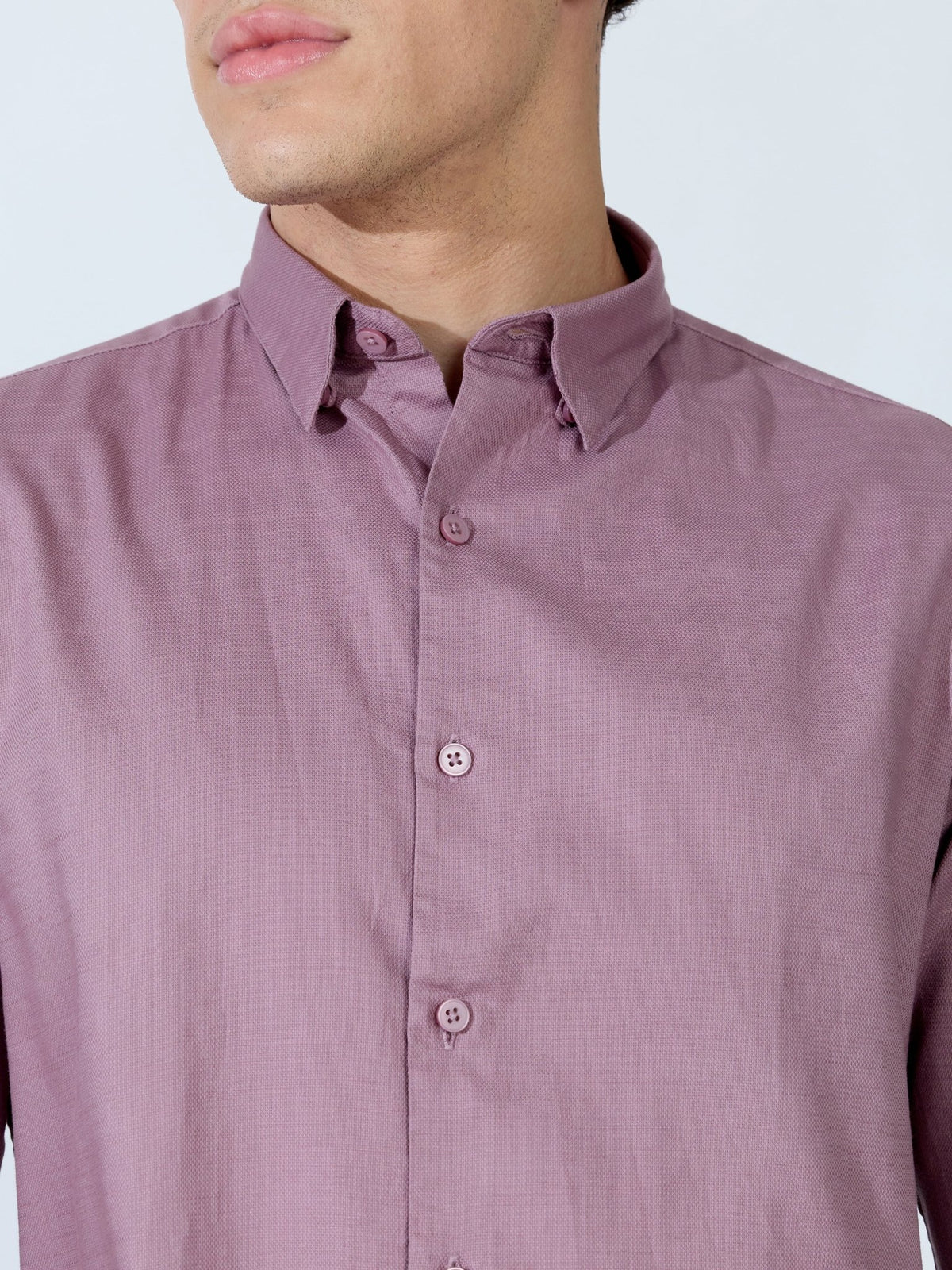Farana - Dusty Plum Dobby Shirt - Espanshe