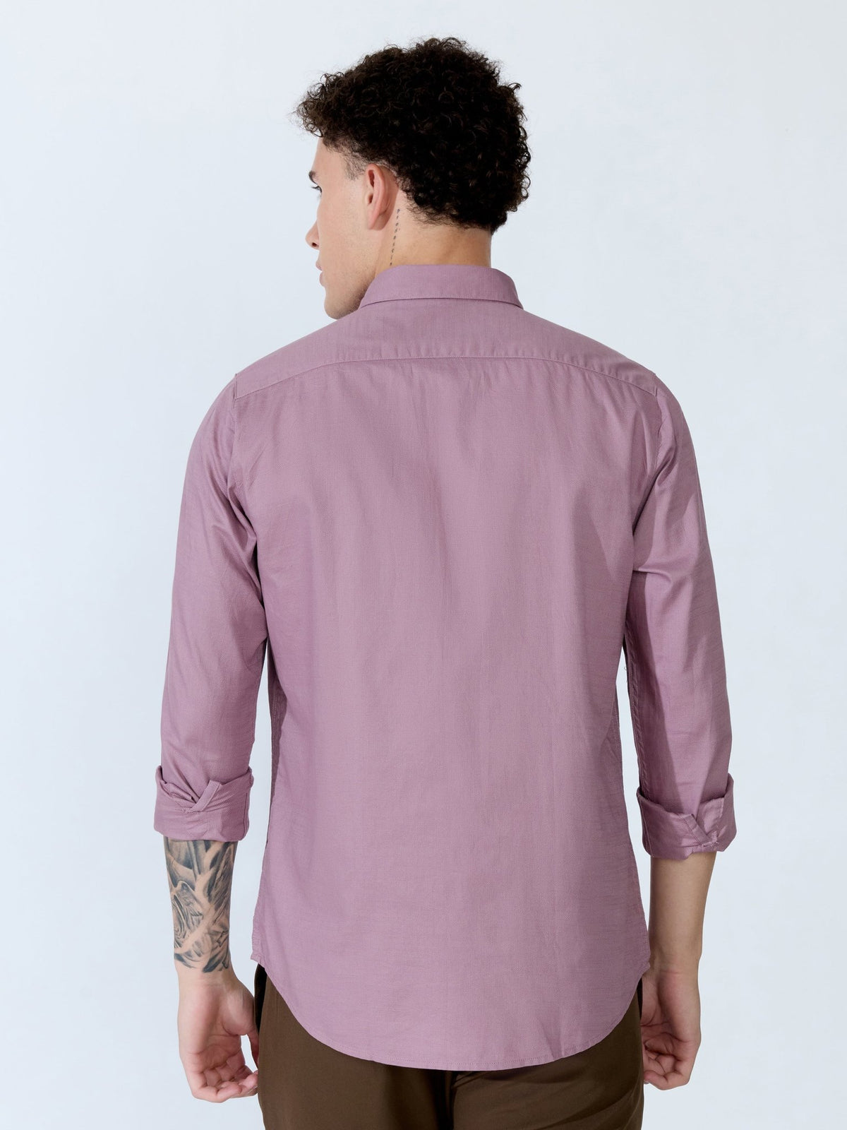 Farana - Dusty Plum Dobby Shirt - Espanshe
