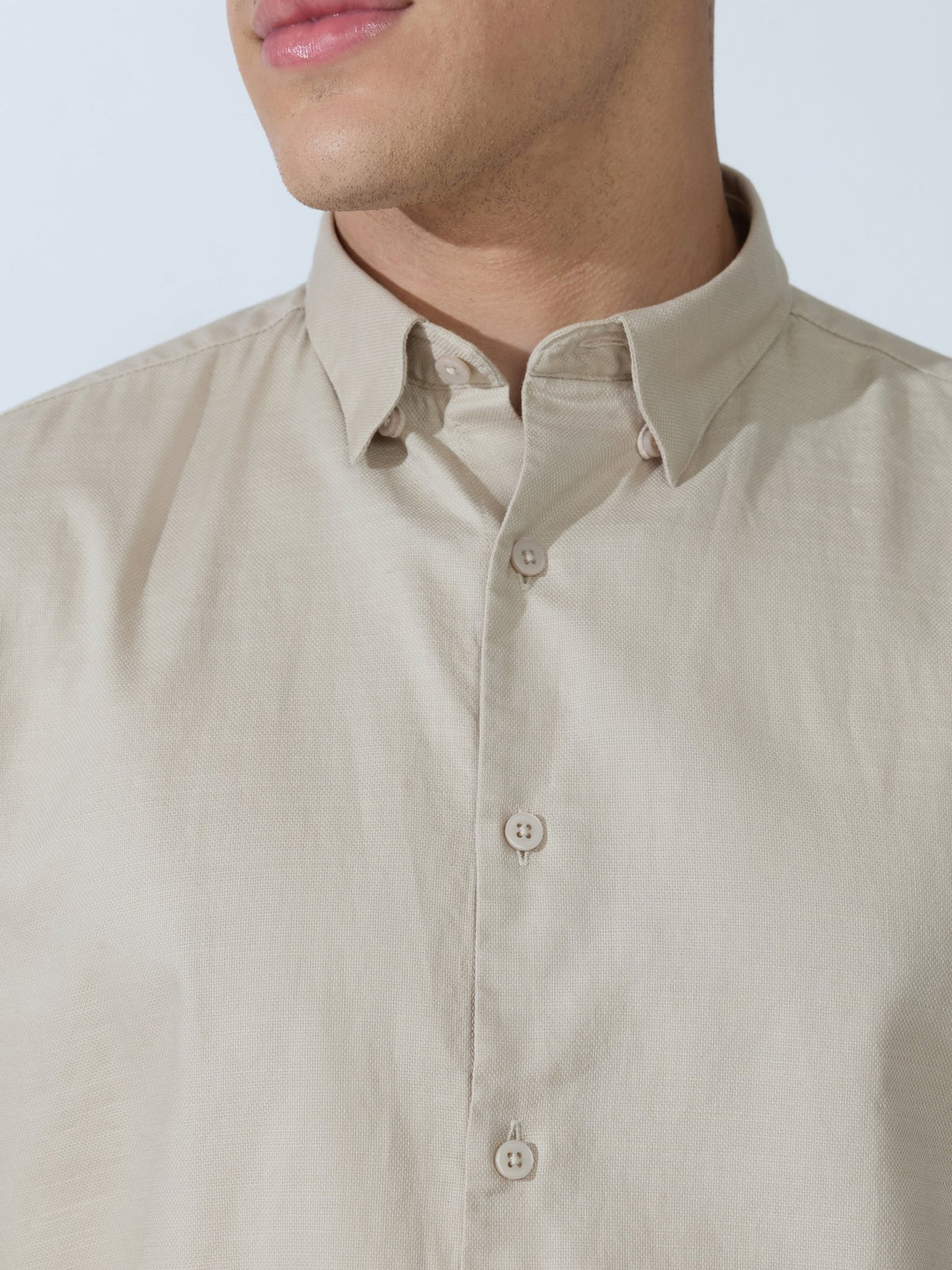 Farana - Beige Dobby Shirt - Espanshe