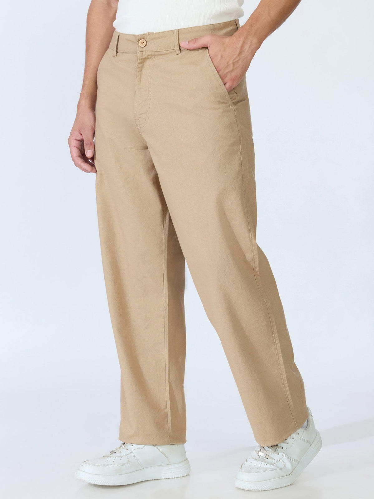 Bliss - Comfort Fit Cotton Pant - Khaki - Espanshe