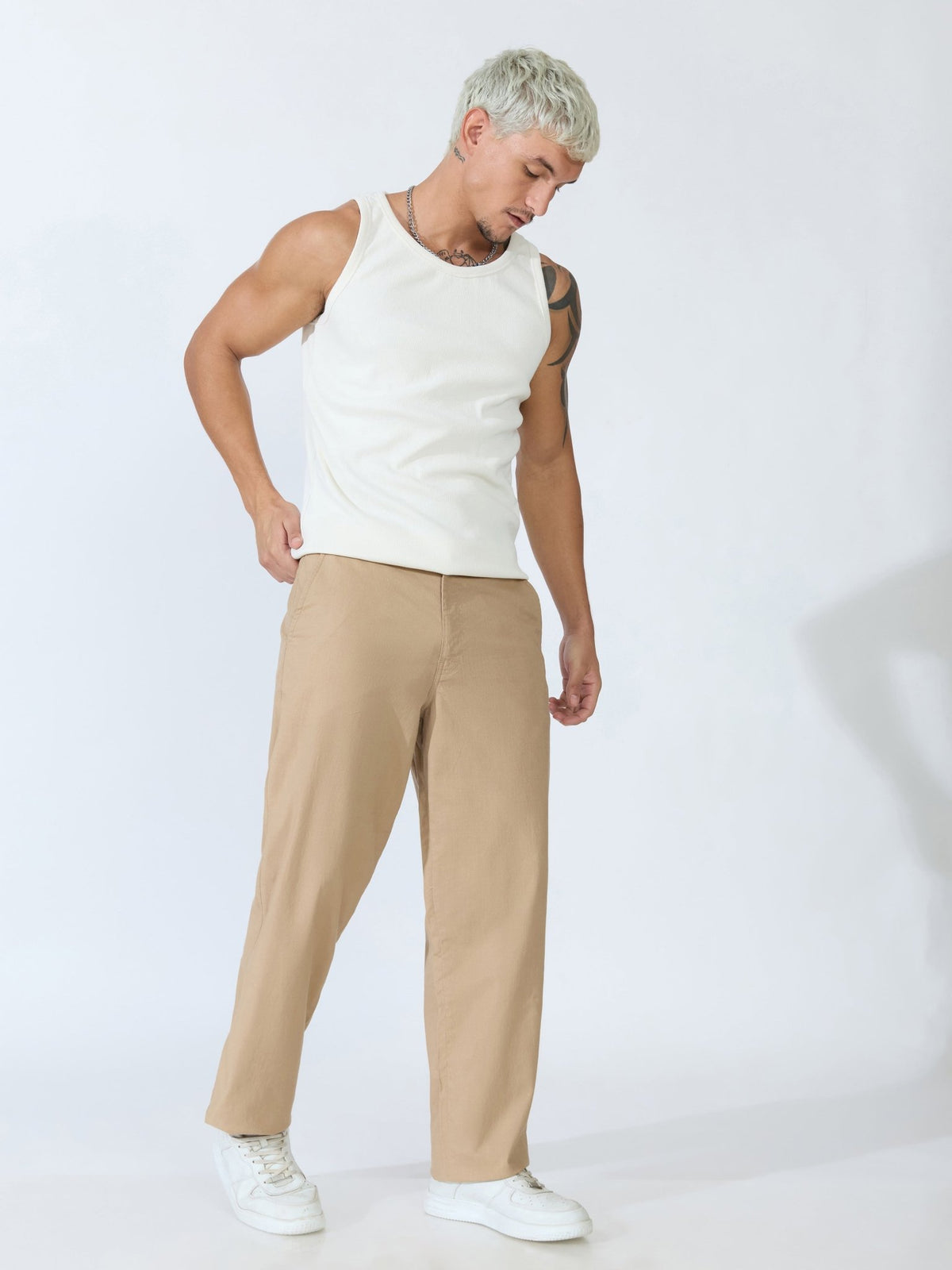 Bliss - Comfort Fit Cotton Pant - Khaki - Espanshe