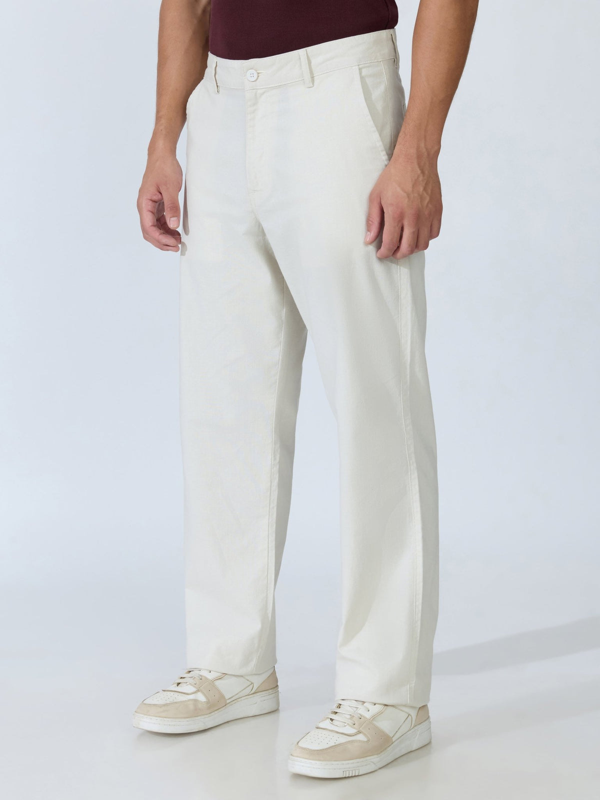 Bliss - Comfort Fit Cotton Pant - Light Beige - Espanshe