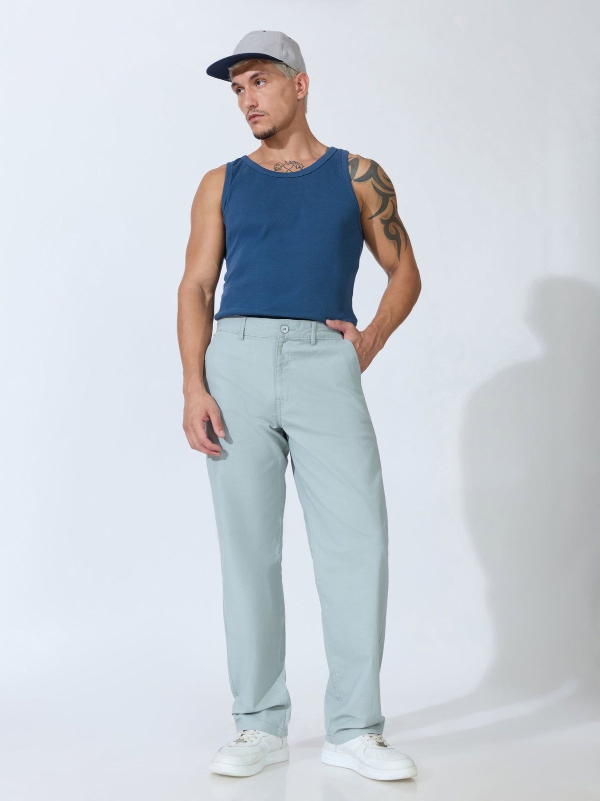 Bliss - Comfort Fit Cotton Pant - Sea Green - Espanshe