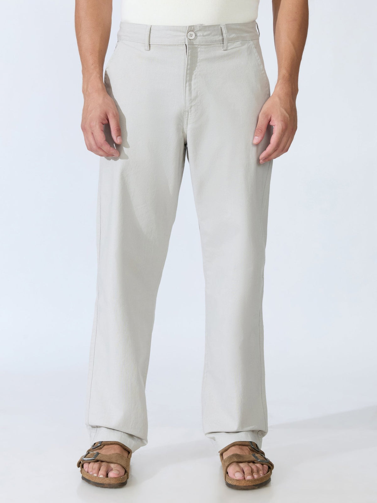 Bliss - Comfort Fit Cotton Pant - Silver Grey - Espanshe