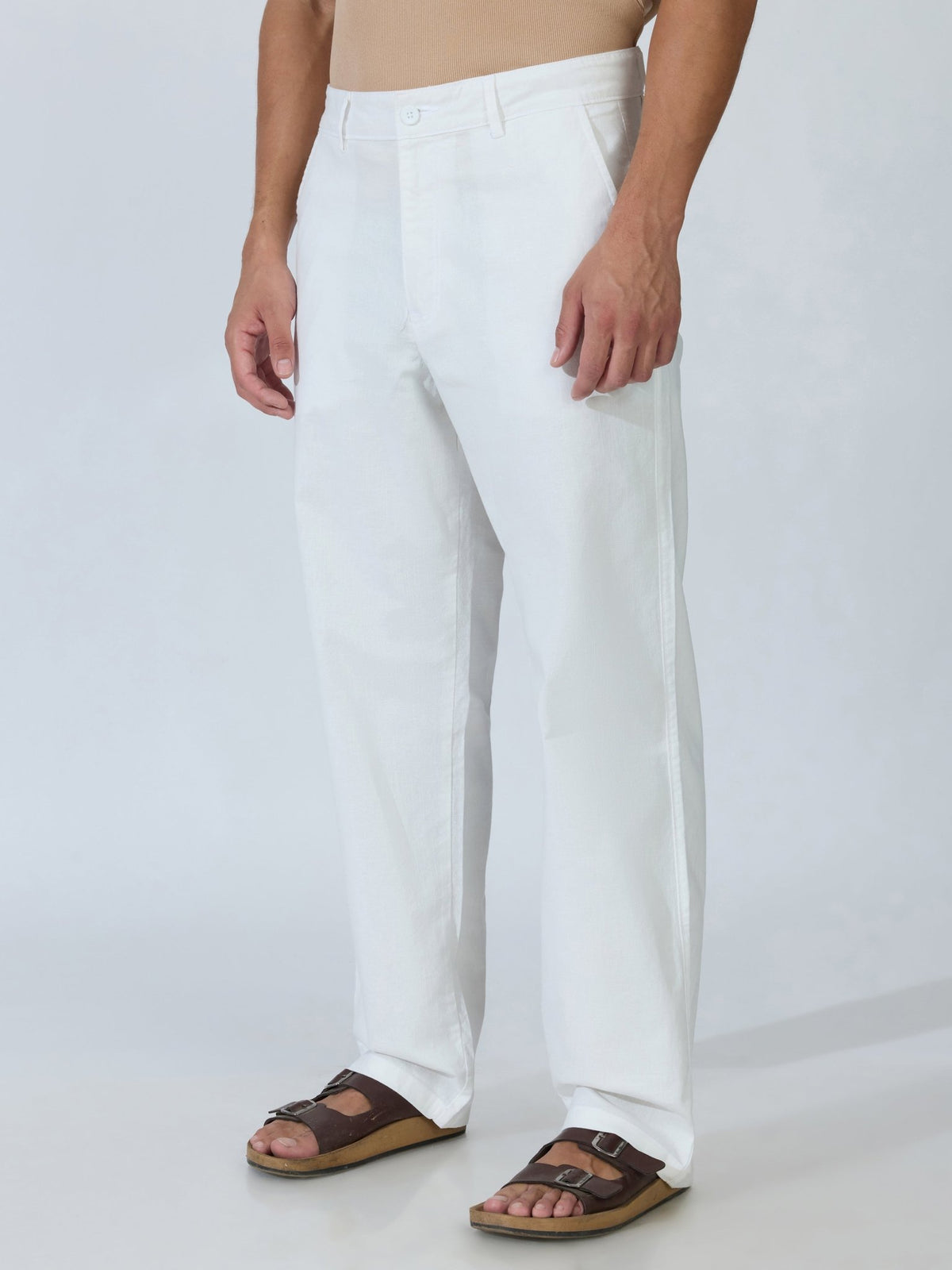 Bliss - Comfort Fit Cotton Pant - White - Espanshe