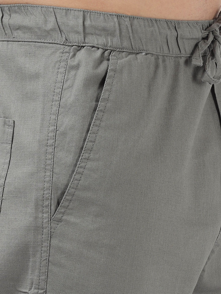 Men's Gray Linen Jogger Pant