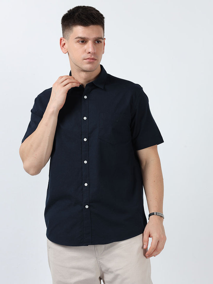 Navy Oxford Shirt For Men's