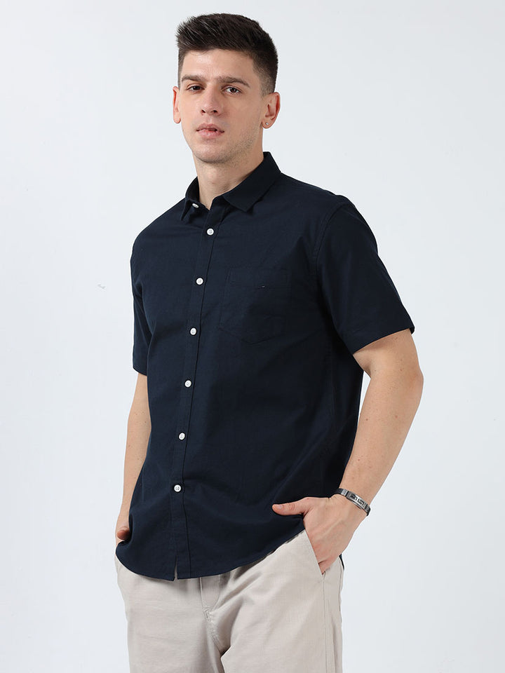 Men's Navy Oxford Shirt