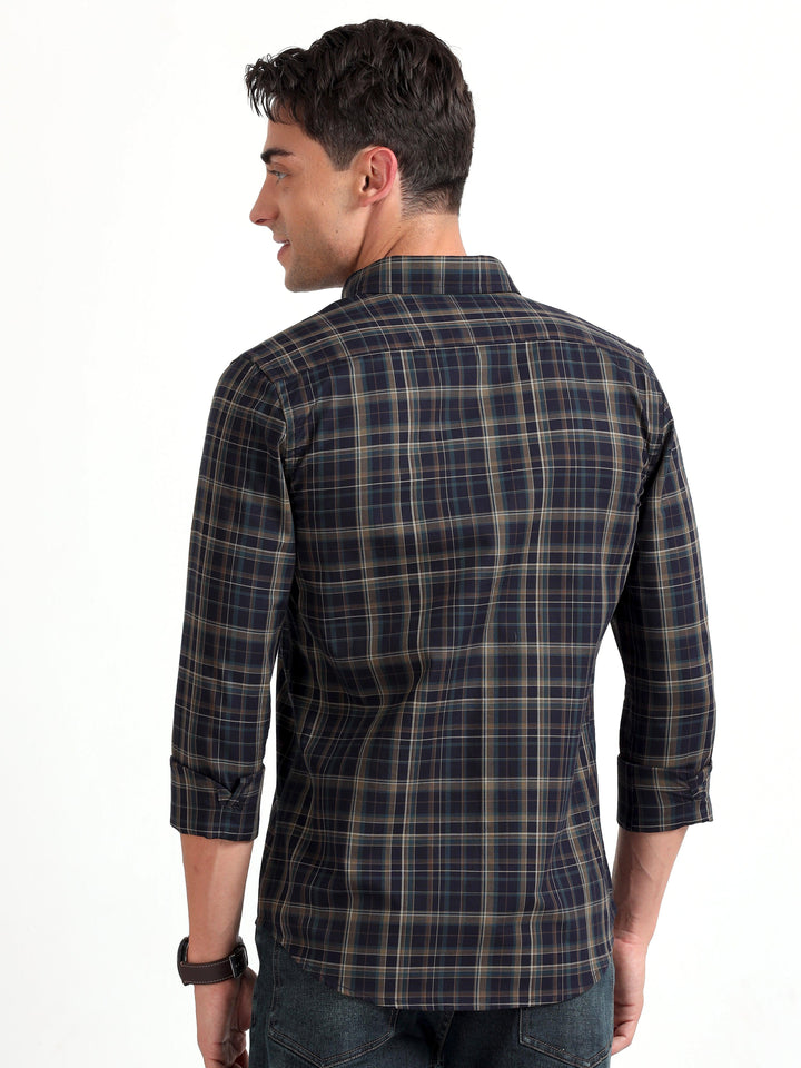 Checkmate Multi Checks Shirt Vulcan Blue - Espanshe