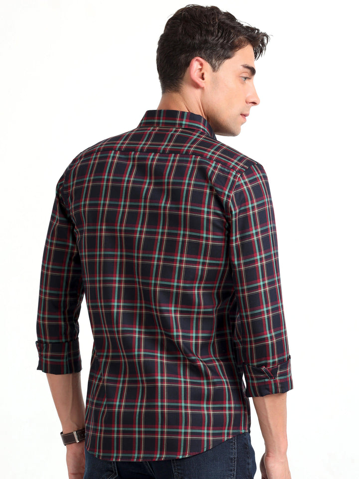 Checkmate Multi Checks Shirt Cinder Black - Espanshe