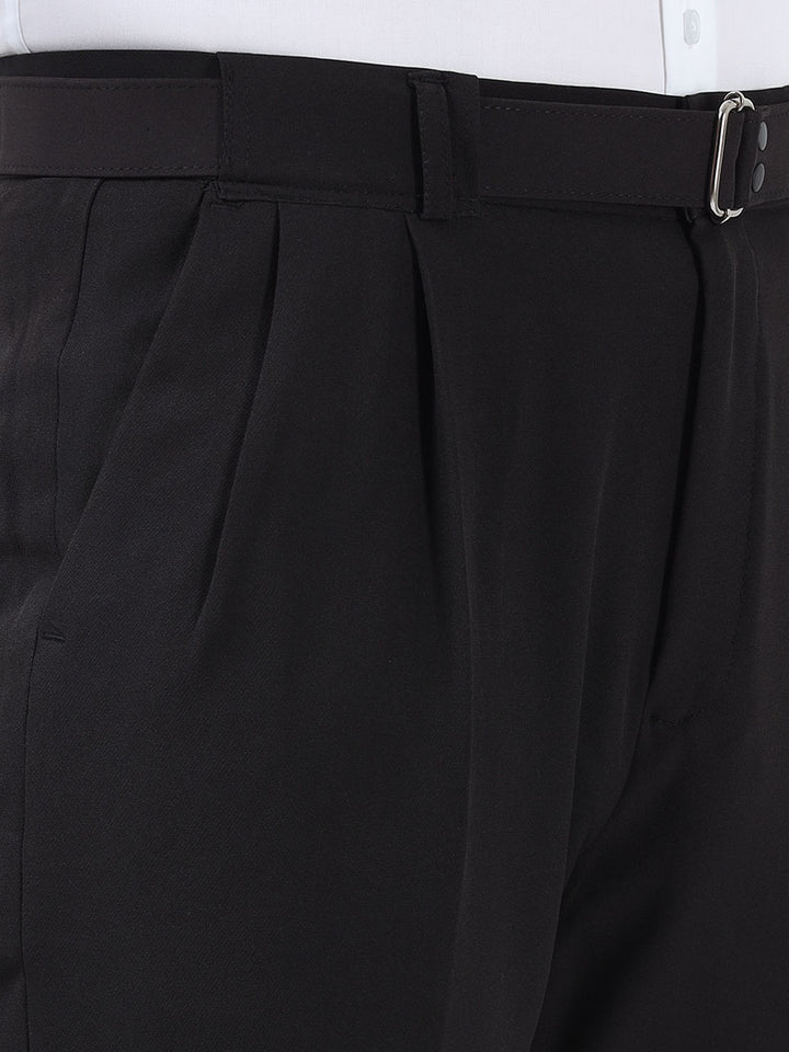 Men's Black Premium Two-Way Beltless Formal Pant