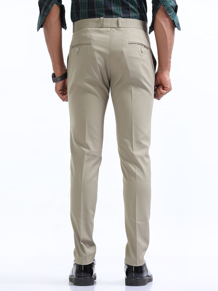 Casual Premium Two-Way Gray-Olive Formal Pant For Men's