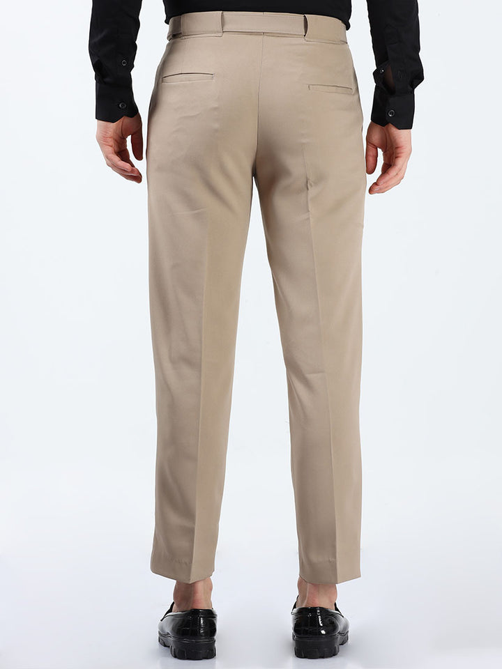 Casual Donkey Brown Premium Two-Way Beltless Formal Pant For Men's