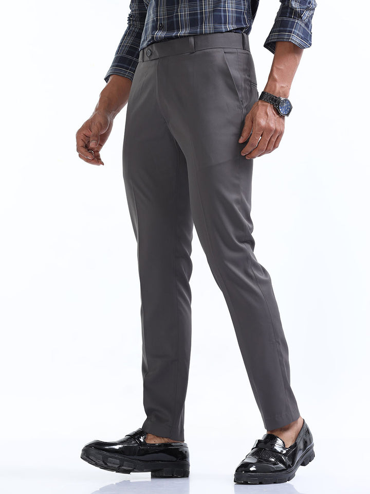 Casual Men's Premium Two-Way Dark Gray Formal Pant