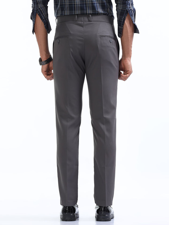 Casual Premium Two-Way Dark Gray Formal Pant For Men's