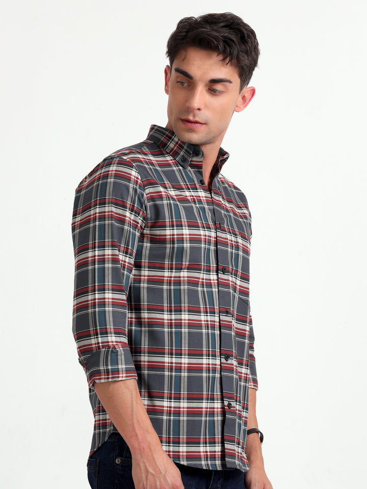 Checkmate Multi Checks Shirt Dust Gray - Espanshe