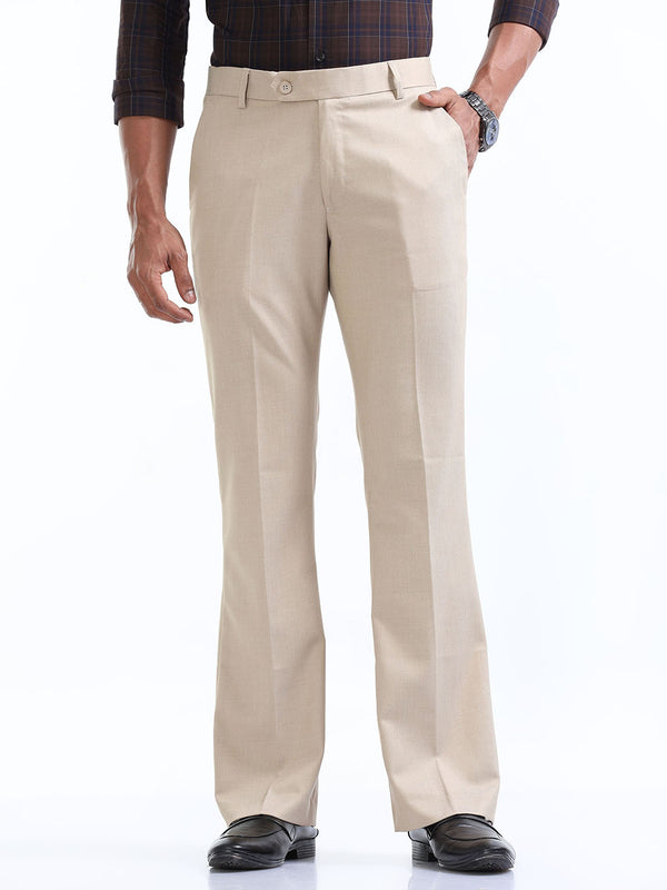Men's Cream Bootcut Formal Pant