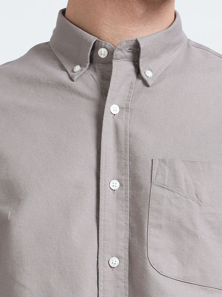 Meteorite Gray Relaxed Fit Oxford Shirt