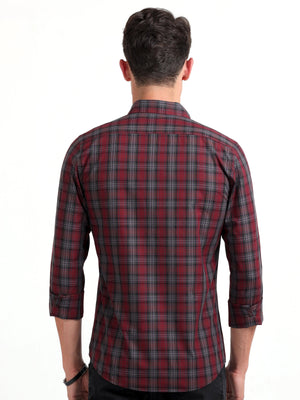 Checkmate Multi Checks Shirt Heath Red - Espanshe