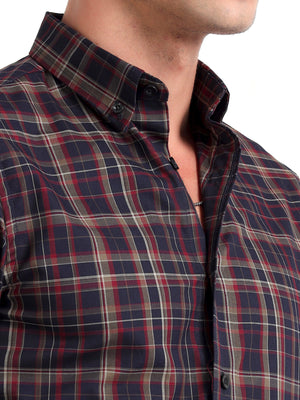 Checkmate Multi Checks Shirt Ebony Blue - Espanshe