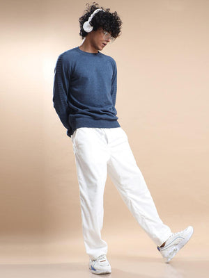 Men's Navy-Black Sweater - Espanshe