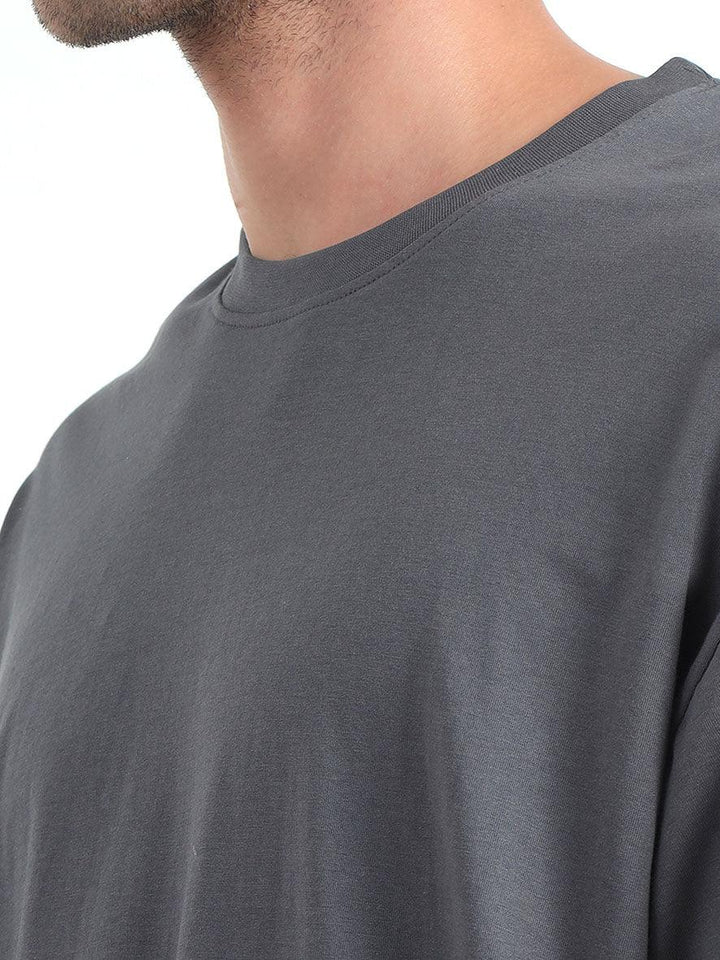 Gray Baggy Fit Round Neck T-Shirt