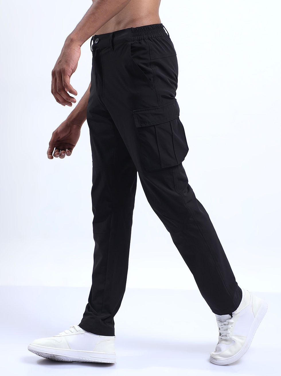 Buy Krystle Men's Slim, Regular Fit Cotton Pant (KRY-BLK1-CARGO-30_Black_30)  at Amazon.in