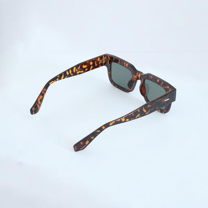 Vague Tinted Square Sunglass Tortoise shell Print - Gold Brown - Espanshe