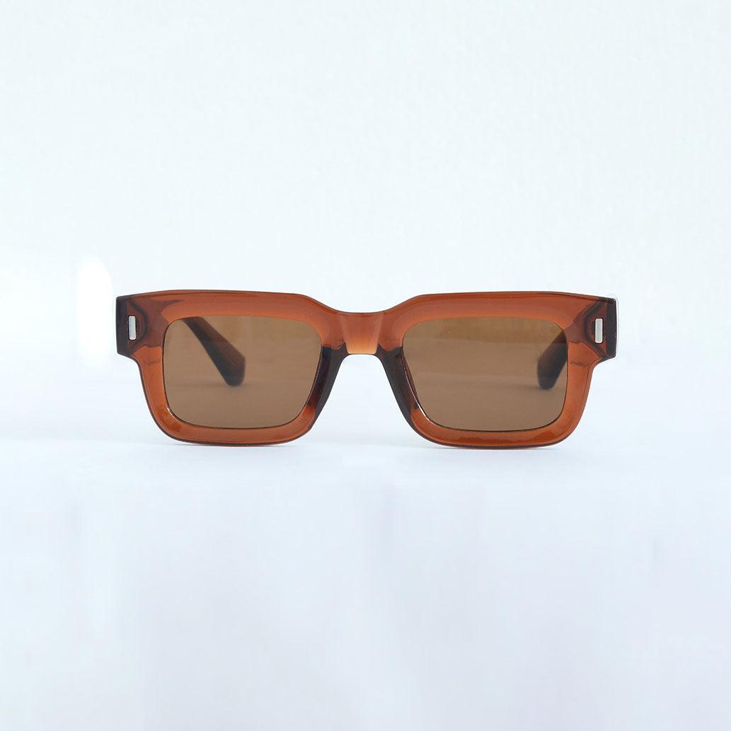 Vague Tinted Square Sunglass Brown - Espanshe