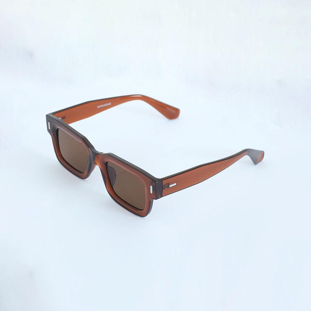 Vague Tinted Square Sunglass Brown - Espanshe