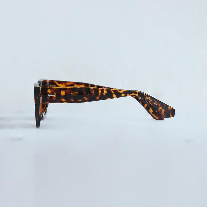 Vague Tinted Square Sunglass Tortoise shell Print - Gold Brown - Espanshe