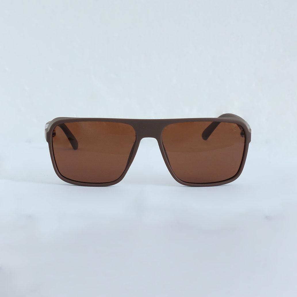 Rectangle Big Men Sunglass - Chocolate Brown - Espanshe
