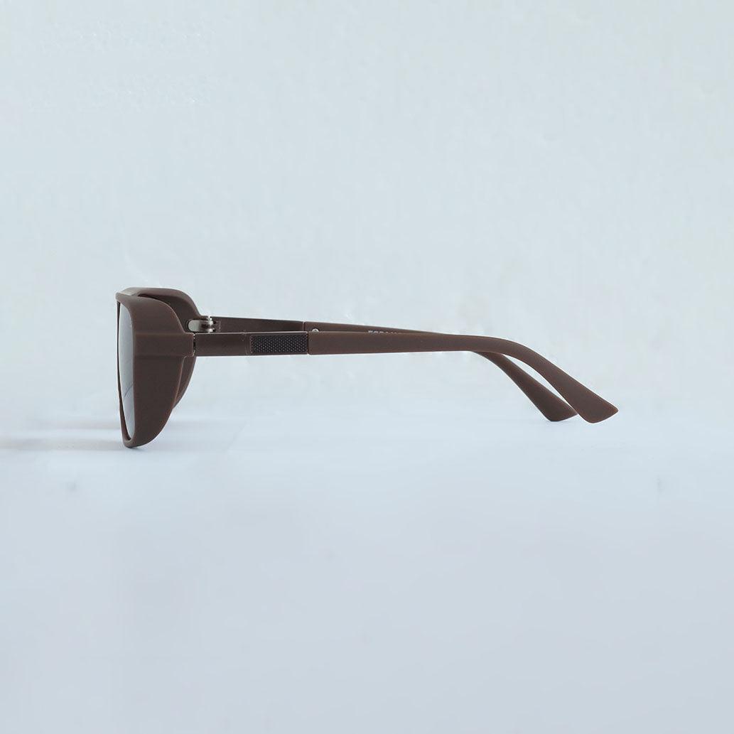 Rectangle Big Men Sunglass - Chocolate Brown - Espanshe