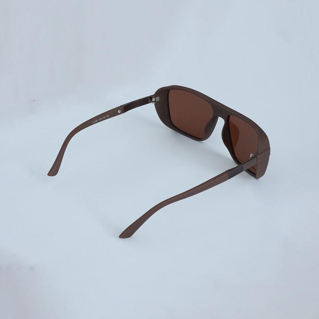 Rectangle Big Men Sunglass - Chocolate Brown - Espanshe