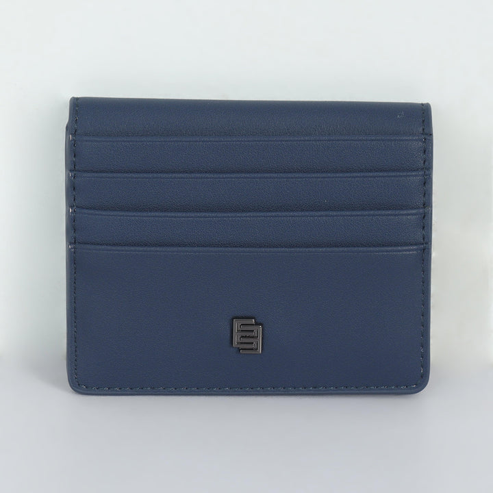 Two Folding Artificial Leather Card Holder Wallet - Blue - Espanshe