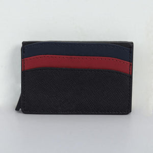 Pop up Card Holder Artificial Leather Wallet - Black - Espanshe