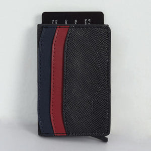 Pop up Card Holder Artificial Leather Wallet - Black - Espanshe