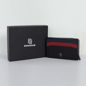 Pop up Card Holder Artificial Leather Wallet - Black - Espanshe